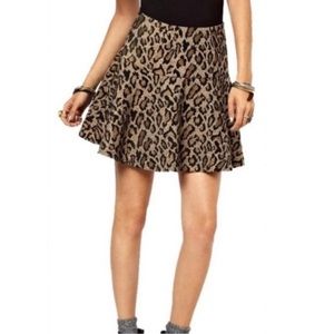 Free People Chenile Cheetah Flounce Skirt size 6
